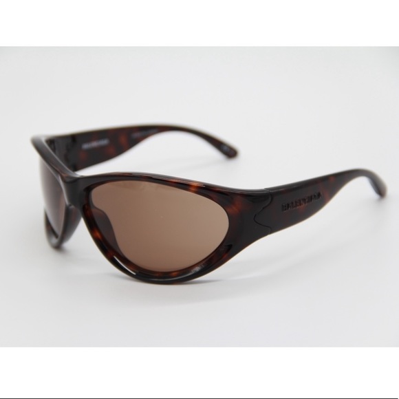 NEW BB0158S 002 SHIELD BALENCIAGA SUNGLASSES BB0158S BROWN - Picture 5 of 12
